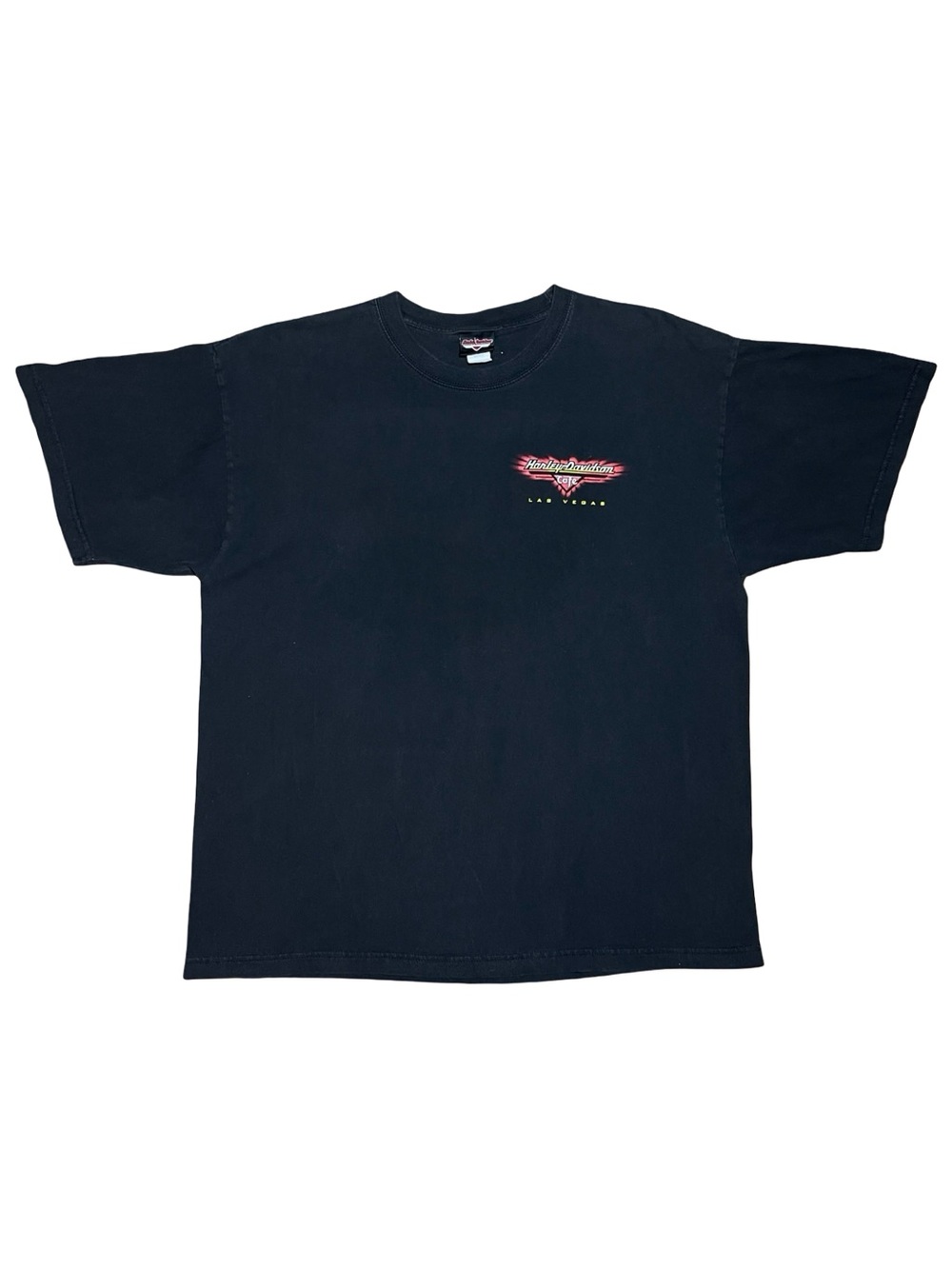 Vintage Harley Davidson Cafe Las Vegas Firebird Tee XL Y2K Black Flame Shirt